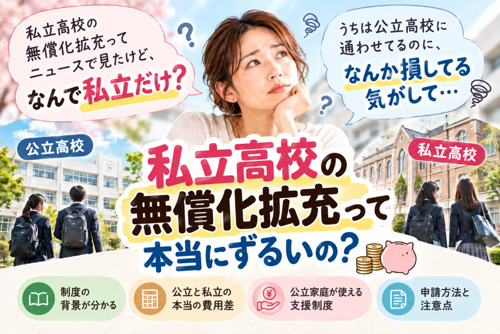 私立高校無償化は「ずるい」？公立高校家庭が損しない制度の使い方