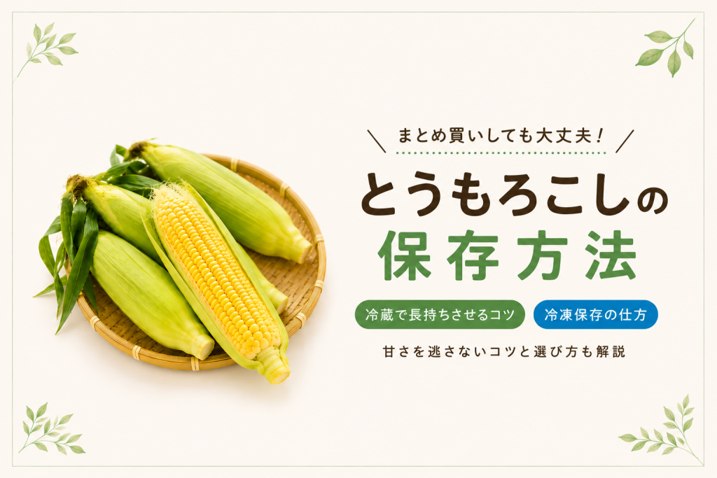 とうもろこしの保存方法を野菜ソムリエが解説！冷蔵・冷凍・長持ちさせるコツ