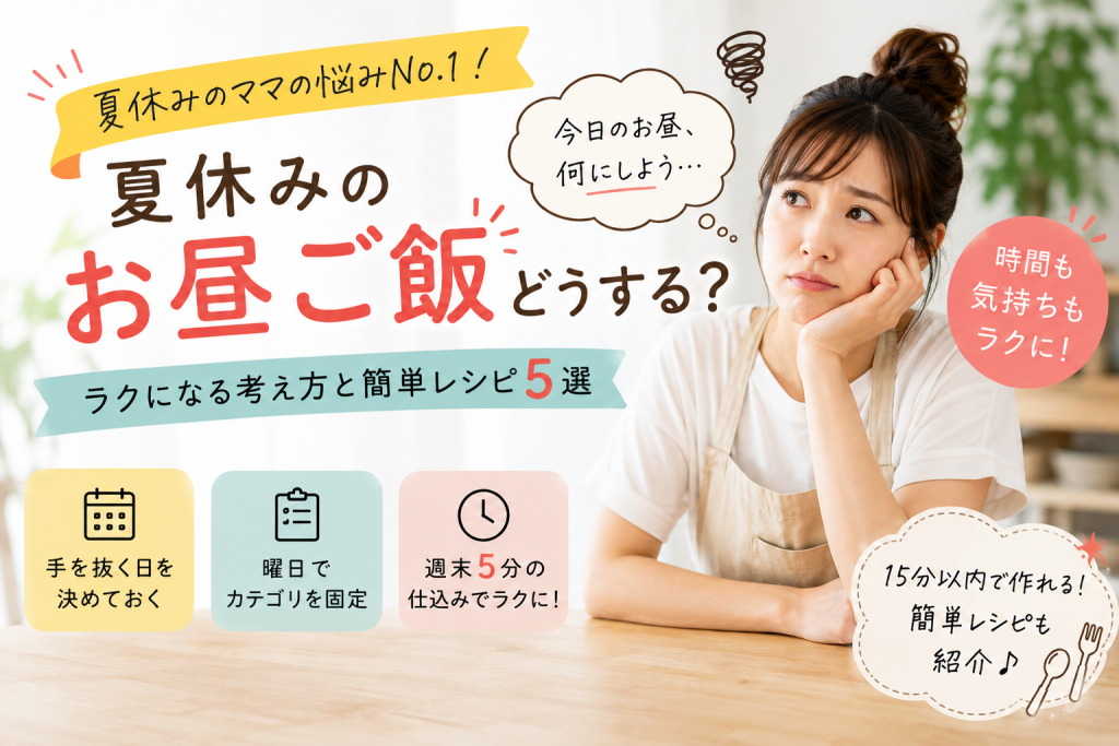 毎日のお昼ご飯がもう限界！夏休みをラクに乗り切る時短レシピ５選