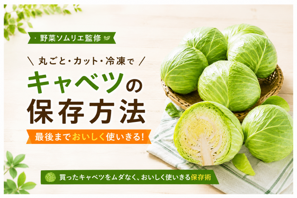 キャベツの保存方法を野菜ソムリエが解説！冷蔵・冷凍・長持ちさせるコツ